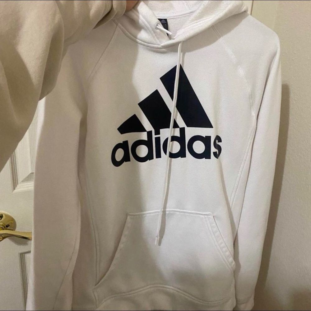 white adidas pullover